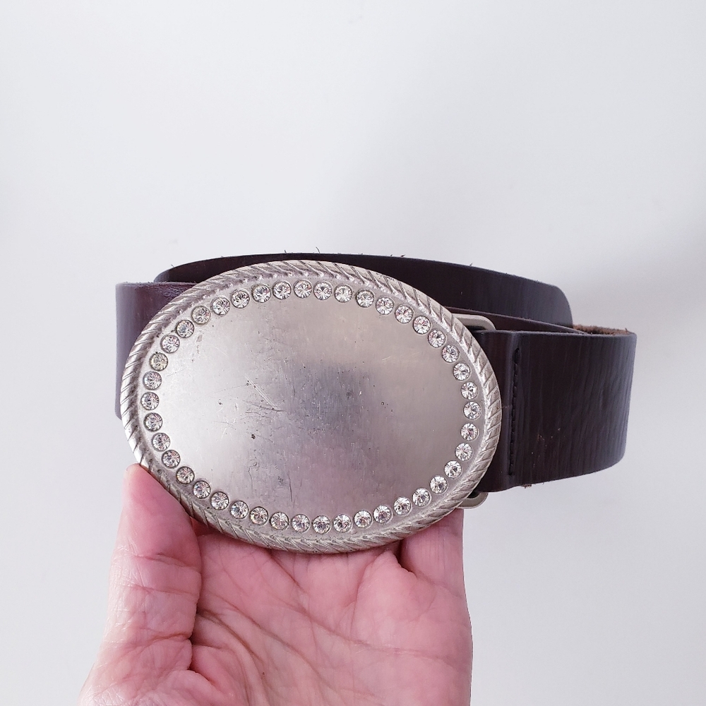 Vintage Abercrombie Fitch Brown Leather Belt - Picture 3 of 12